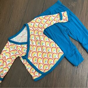 Little Sleepies 0-3m crossover set- Primary Rainbow